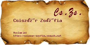 Csiszér Zsófia névjegykártya