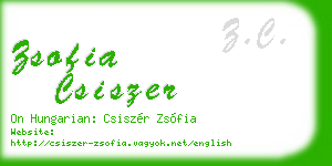 zsofia csiszer business card