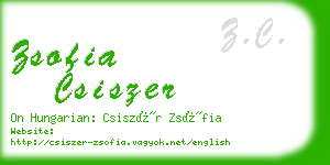 zsofia csiszer business card